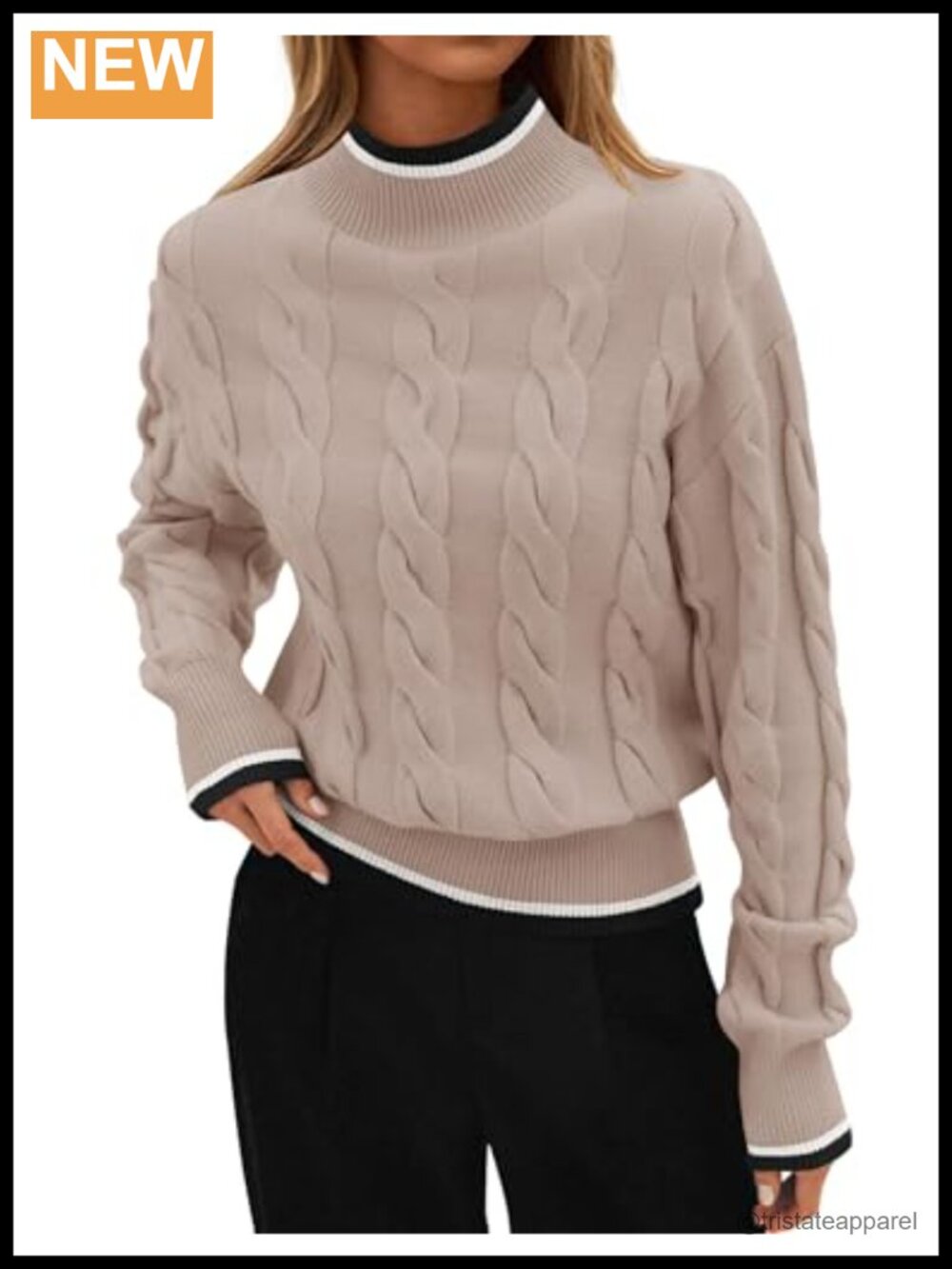 Women's Chunky Knit Turtleneck Pullover Sweater Long Sleeve Oversized Fall